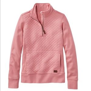 •L. L. Bean• Quilted Half Zip Sweatshirt (Rose Wash)